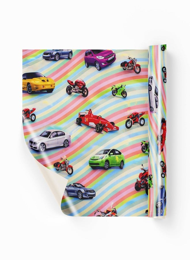 KOSY ورق تغليف هدايا KOSY، 75×50 سم، ورق كرافت صديق للبيئة، بتصميم سيارات فاخر، سهل الطي والقص، مثالي لأعياد الميلاد وحفلات الزفاف والذكرى السنوية والمناسبات الاحتفالية. عبوة من 10 أوراق. - Image 1